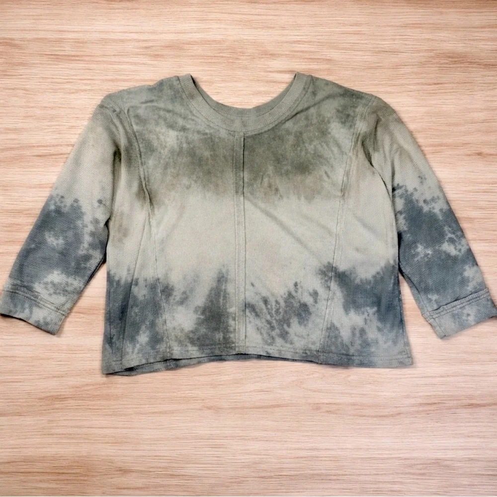 🌿POL Women's Light Green Waffle Knit Dolman Sleeve Top - Picture 3 of 6